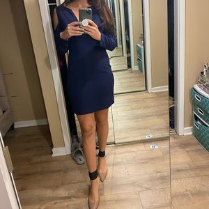 Alice and Olivia navy cutout mini dress